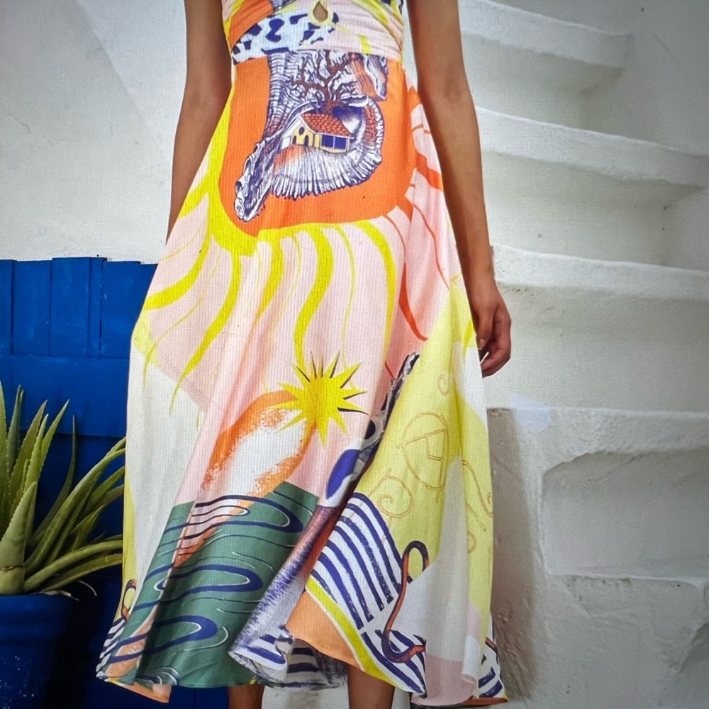 Carolina K  Carmen Abstract Maxi Dress
